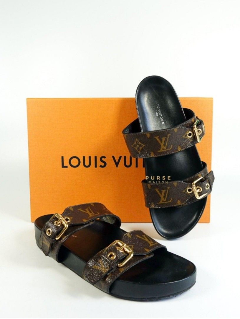 Louis Vuitton Monogram Canvas Bom Dia Flat Mule Sandals Size 9.5/40 -  Yoogi's Closet