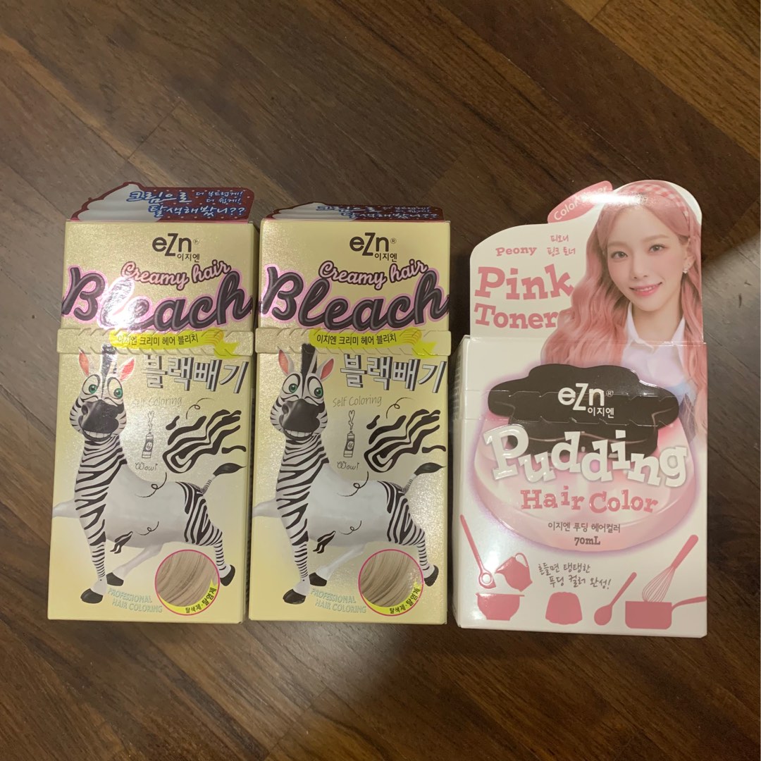 taeyeon ezn bleach & pudding hair colour (pink), Beauty & Personal Care