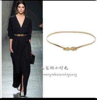 Fashion Design Gold Metal Chain Strap Elastic Belt for Waist Women