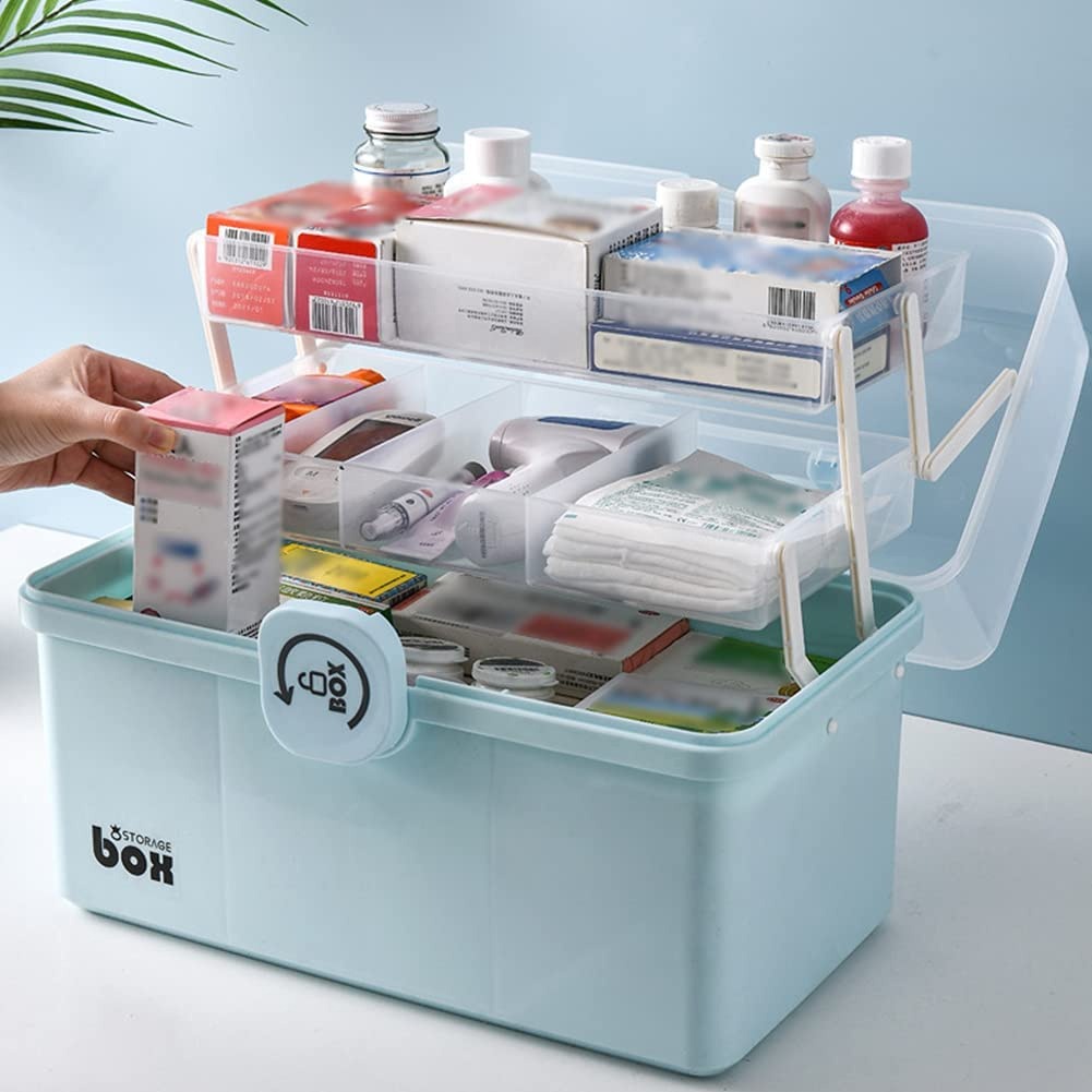 First Aid Box Medicine Tool Box MultiPurpose 3 tiers Storage container