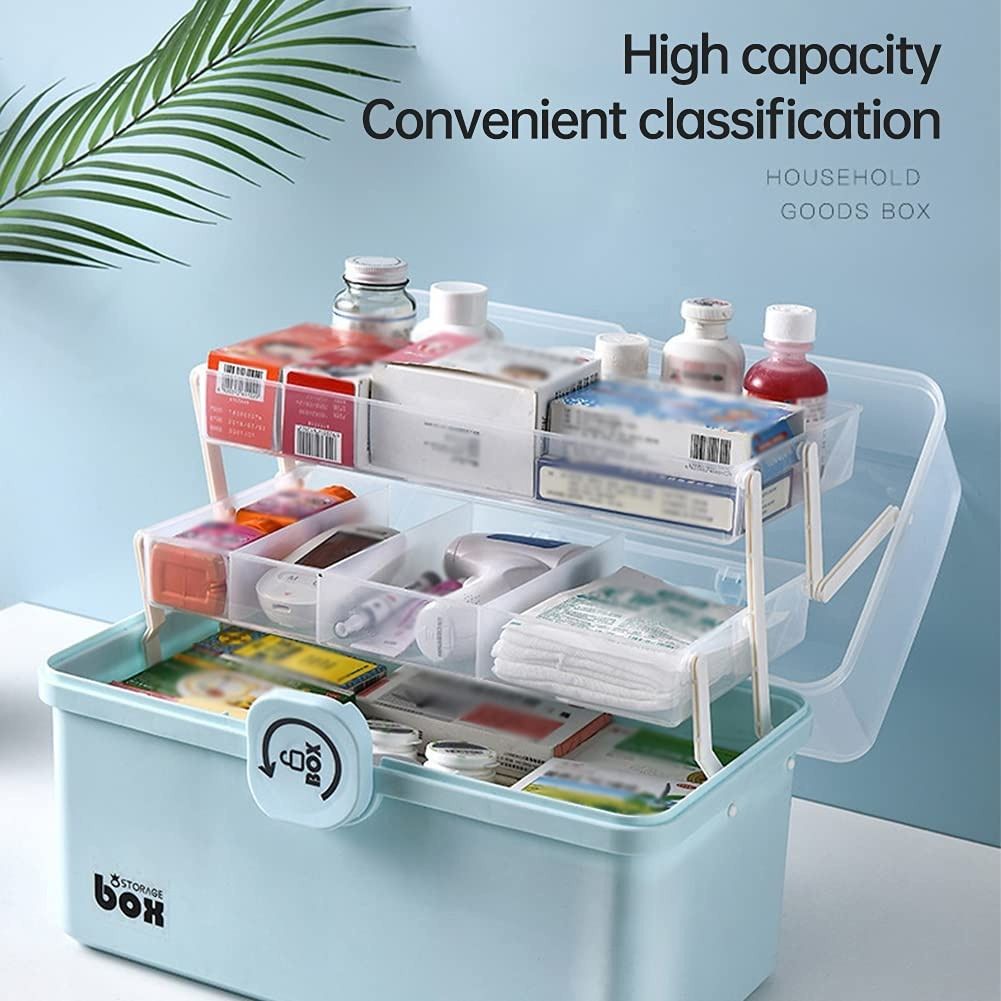First Aid Box Medicine Tool Box MultiPurpose 3 tiers Storage container