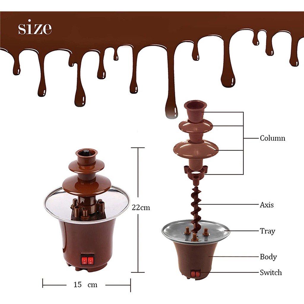 Fondue Fountain 3 Tier Stainless Steel, TV & Home Appliances