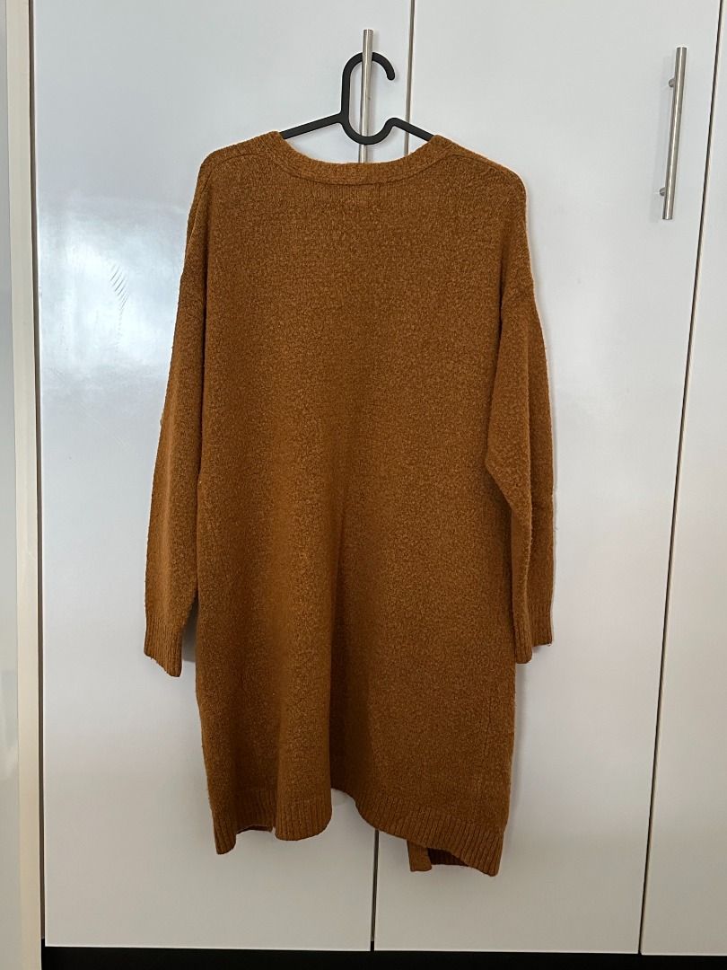 FOREVER 21 Long Knit Cardigan Brown Women s Fashion Coats