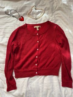 Glittery red cardigan top