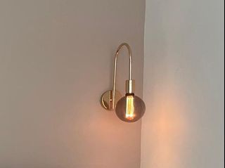 Gold Bulb Holder Wall Lamp / Light