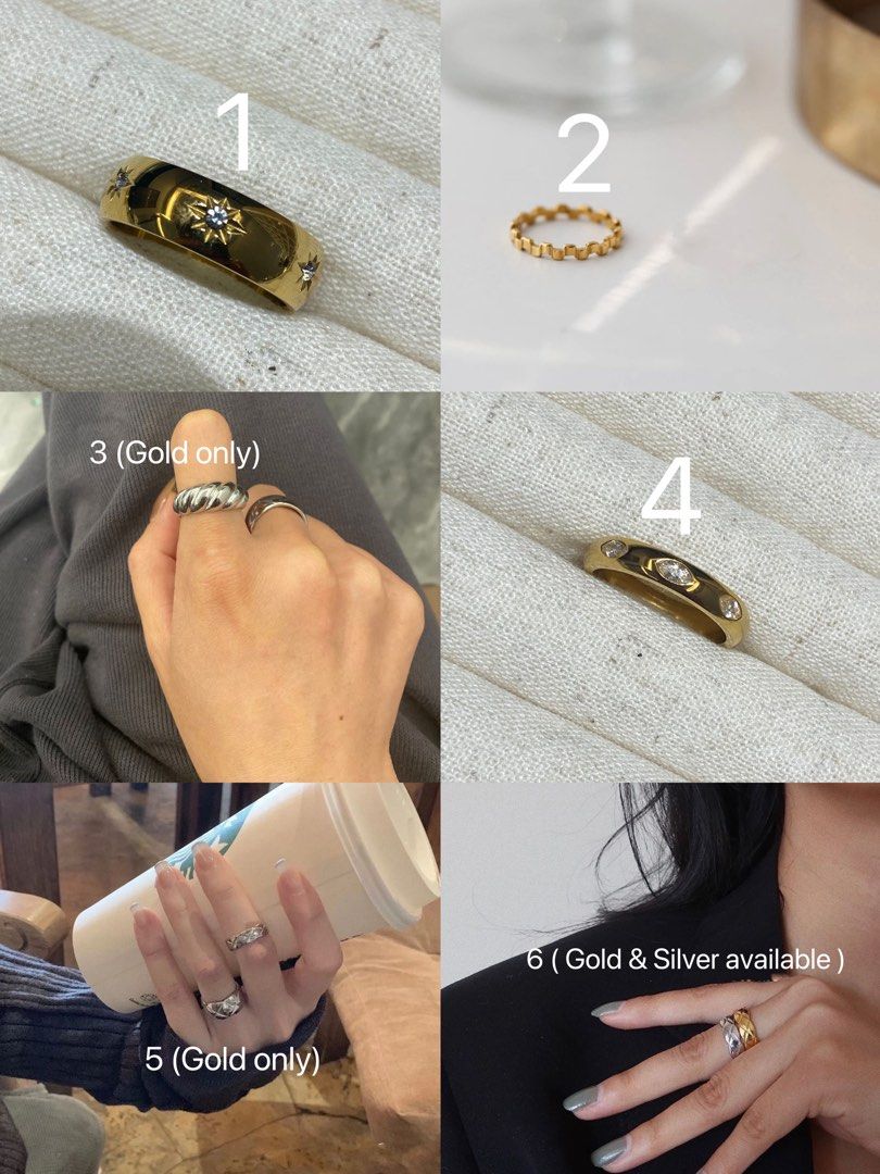 Gold over silver rings cheap
