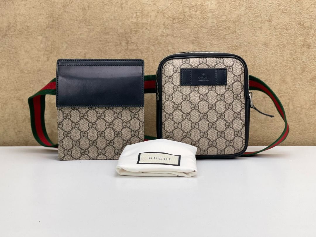 GUCCI GG Supreme Canvas Belt Bag Beige 450956