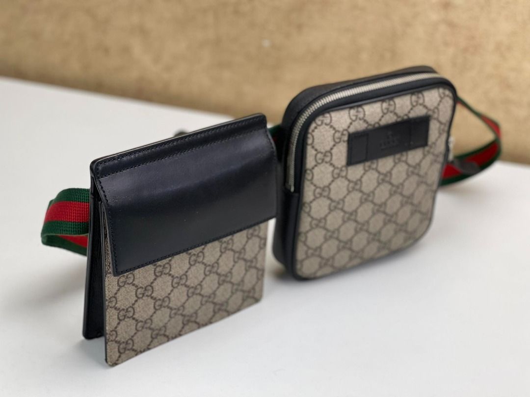 GUCCI 450956 TWO POUCH GG SUPREME BELT BAG Luxury Bags Wallets