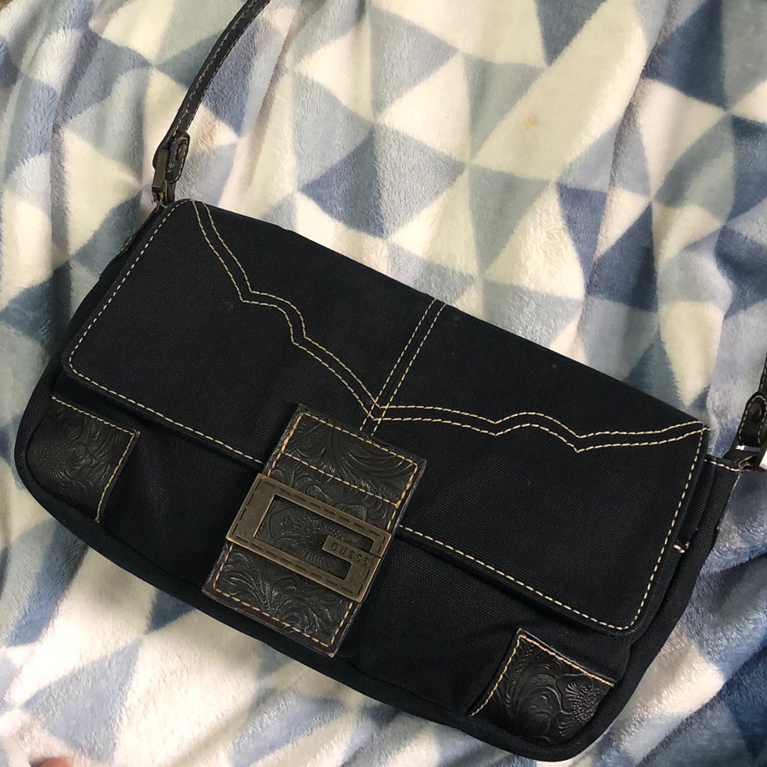 guess vintage black shoulder bag y2k 2000s bag tas ketek on Carousell