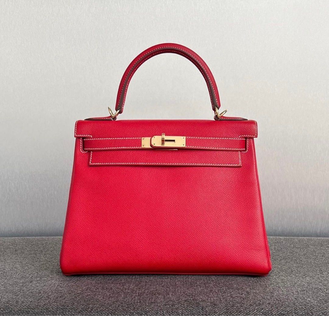 Hermes Birkin 35cm Rouge Casaque Blue Thalassa Bag Permabrass