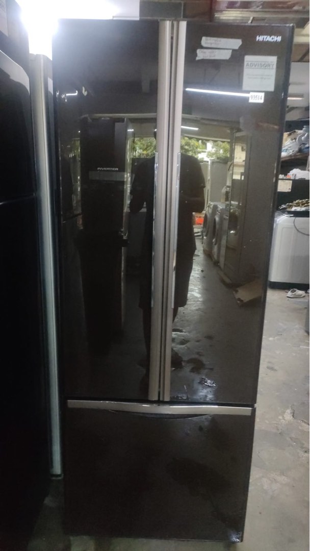 HITACHI 377L 3Door Bottom Freezer Fridge RWB480P2MS (93514), TV