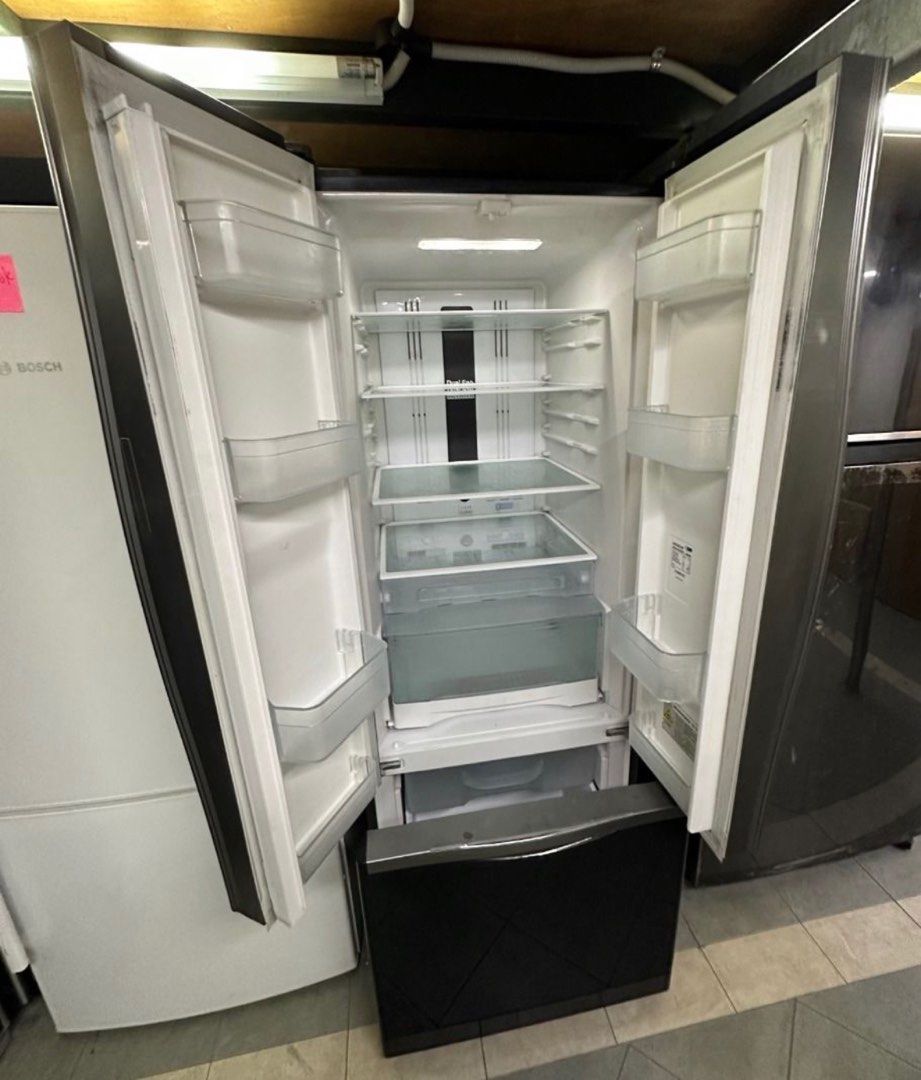 HITACHI 377L 3Door Bottom Freezer Fridge RWB480P2MS (93514), TV