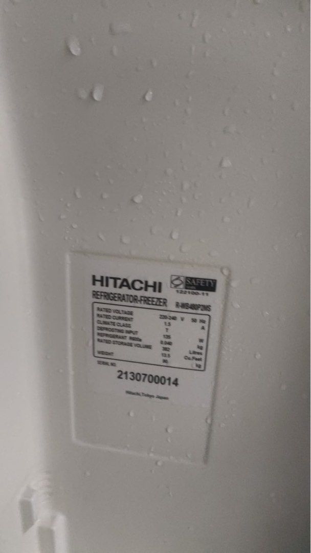 HITACHI 377L 3Door Bottom Freezer Fridge RWB480P2MS (93514), TV