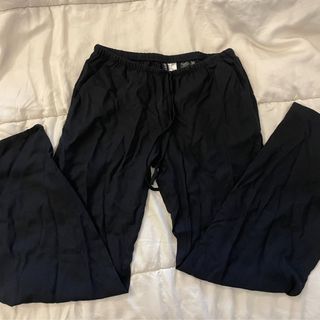 h&m low waist black linen pants