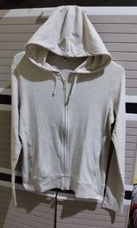 Hoodie Zipper Uniqlo Light Grey