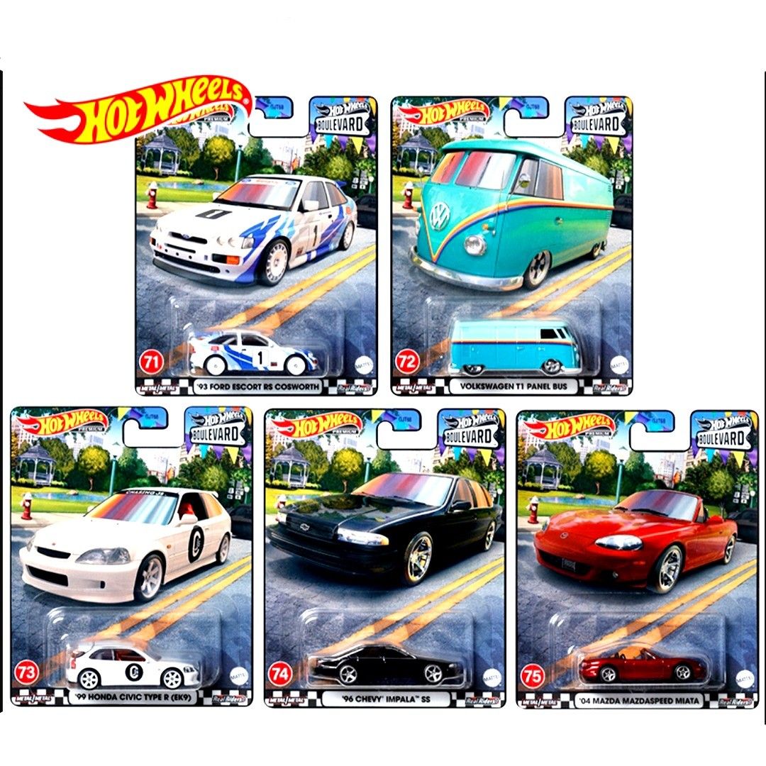 Hot Wheels Premium Boulevard '99 Honda Civic Type R (EK9), '93 Ford
