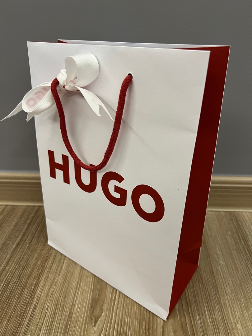 Hugo paper bag with ribbon, Luxury, Bags & Wallets on Carousell