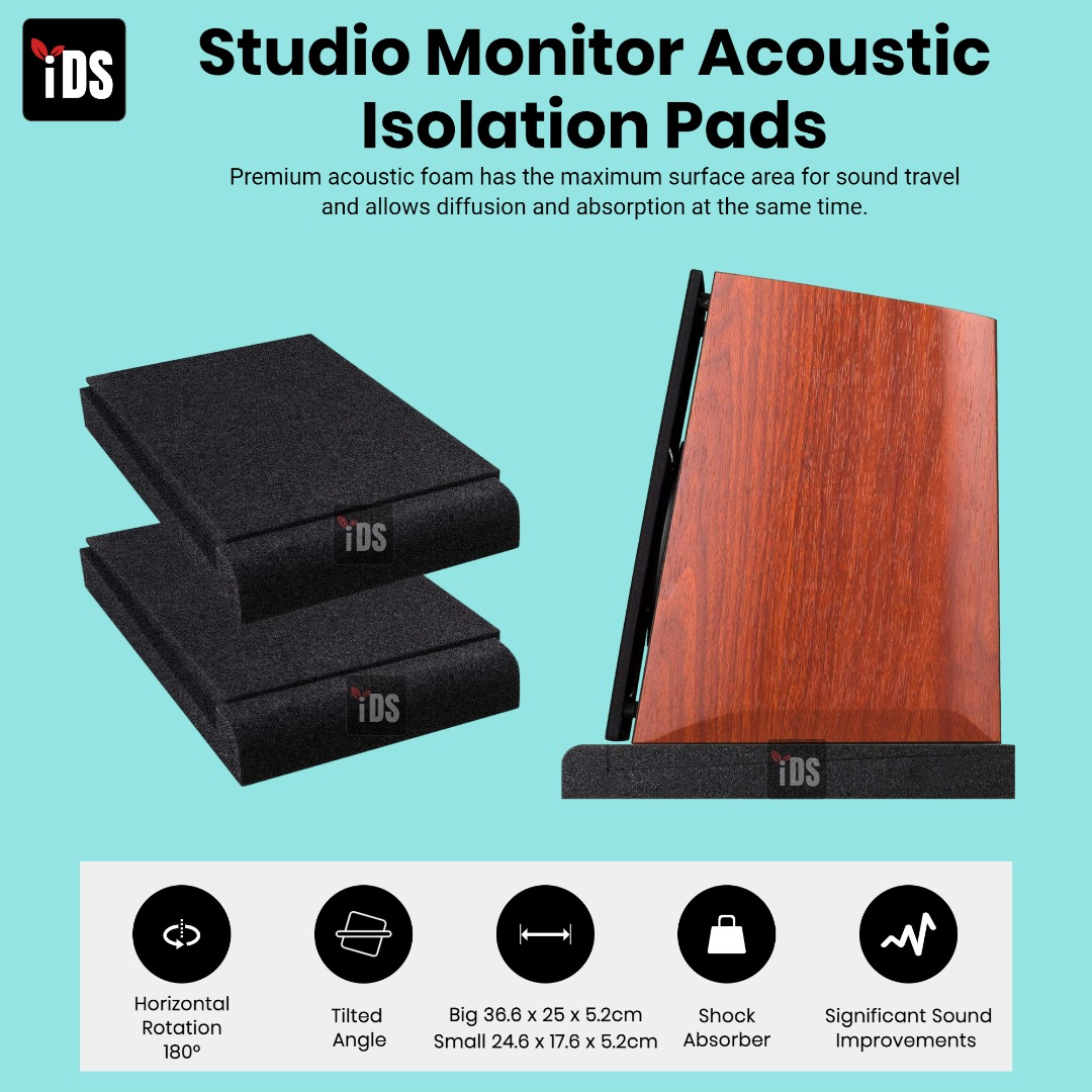 [iDS] Studio Monitor Acoustic Isolation Pads, Speaker Shock Absorber