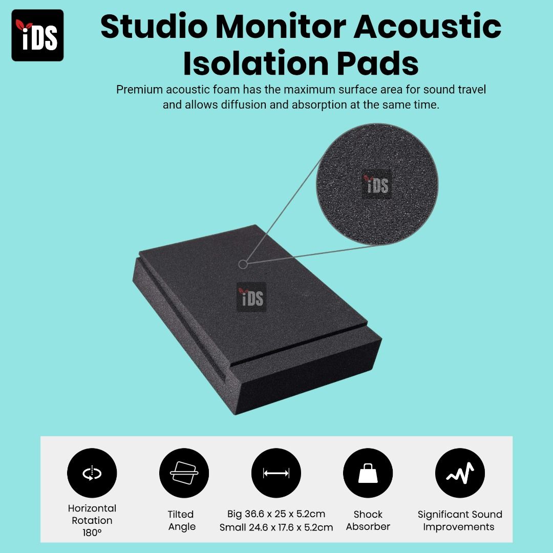 [iDS] Studio Monitor Acoustic Isolation Pads, Speaker Shock Absorber