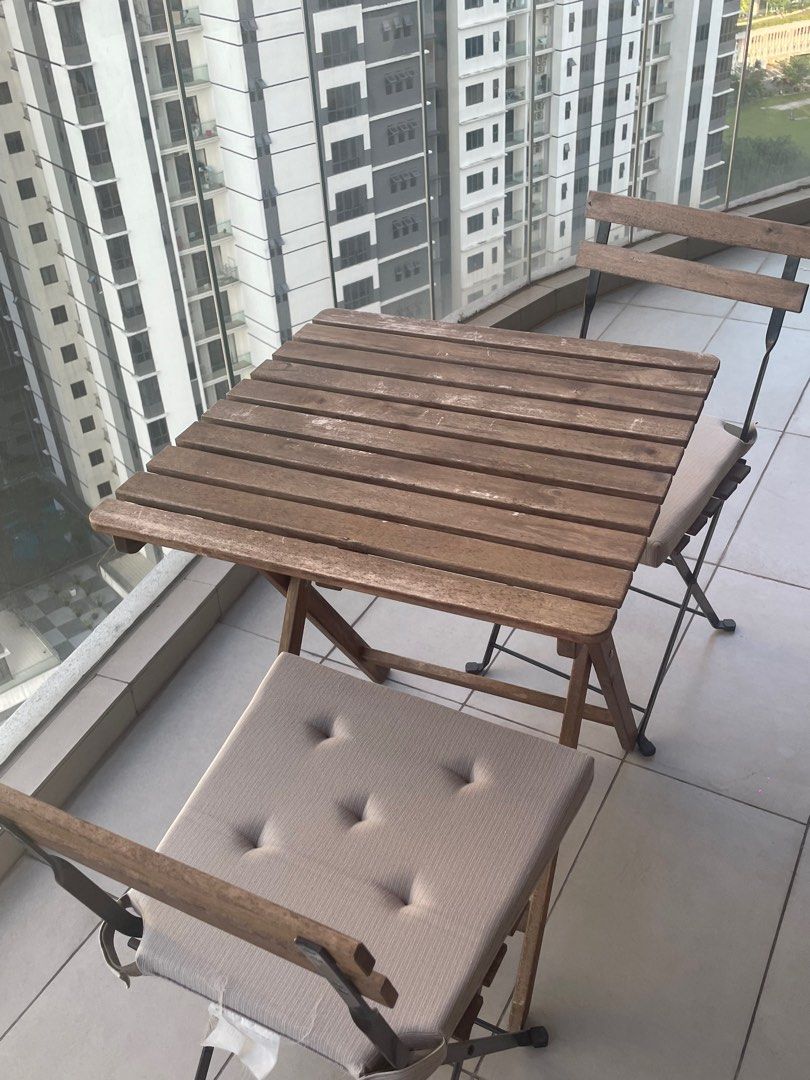 Ikea balcony table and chairs, Furniture & Home Living, Furniture