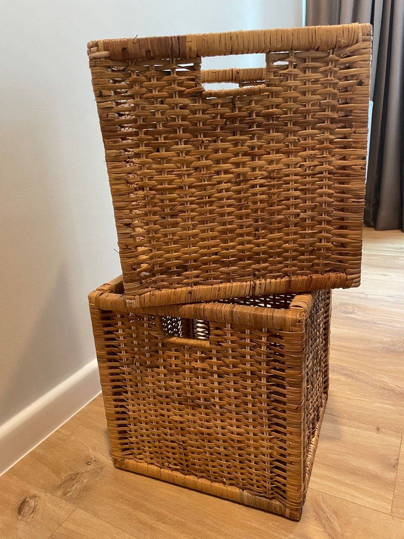 Ikea Branas Kallax rattan basket, Furniture & Home Living, Home