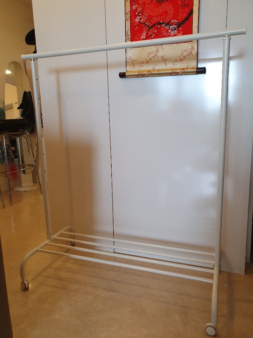 Ikea Rigga clothes rack with wheels, Furniture & Home Living, Home