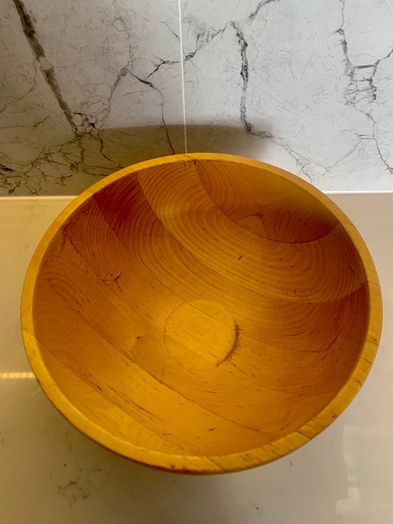 IKEA wooden salad bowl, Furniture & Home Living, Kitchenware