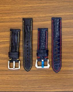 [BRAND NEW👍🏻] [LAST STRAPS🔥] Authentic 22mm/22mm 22mm/20mm Alligator Crocodile Ostrich Shark Handmade Watch Strap ; $85 or $75 each, with bundle discount on more than 1