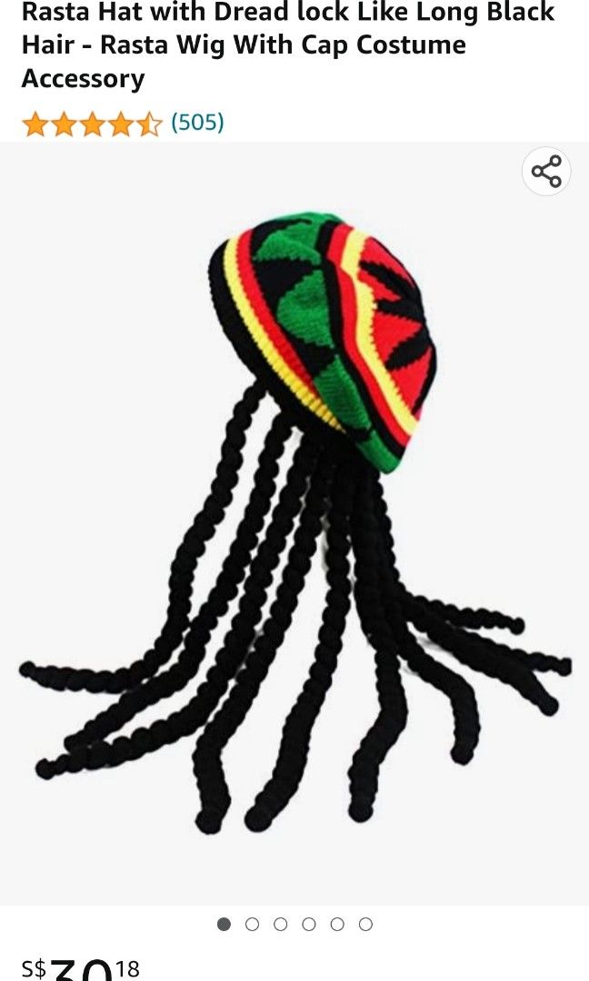 Dreadlocks Toy Jamaican Dreadlocks Wig with Crocheted Cap & Clown Mohawk Wig, Hobbies ...