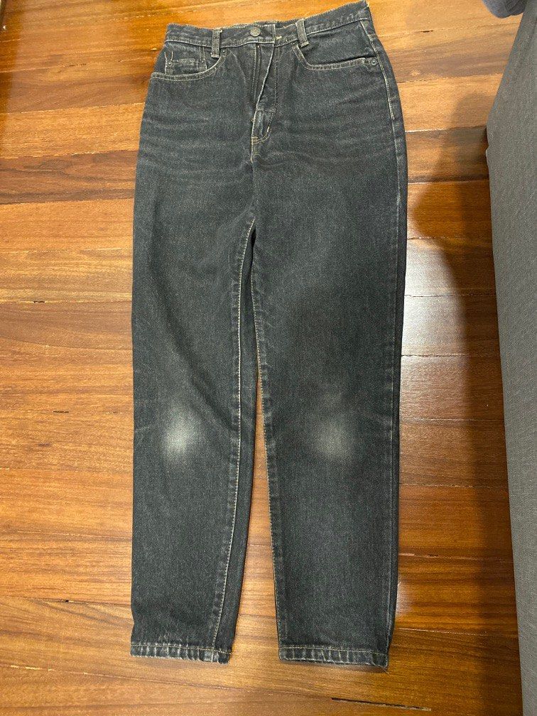 Stonewashed denim jeans in black main image 1
