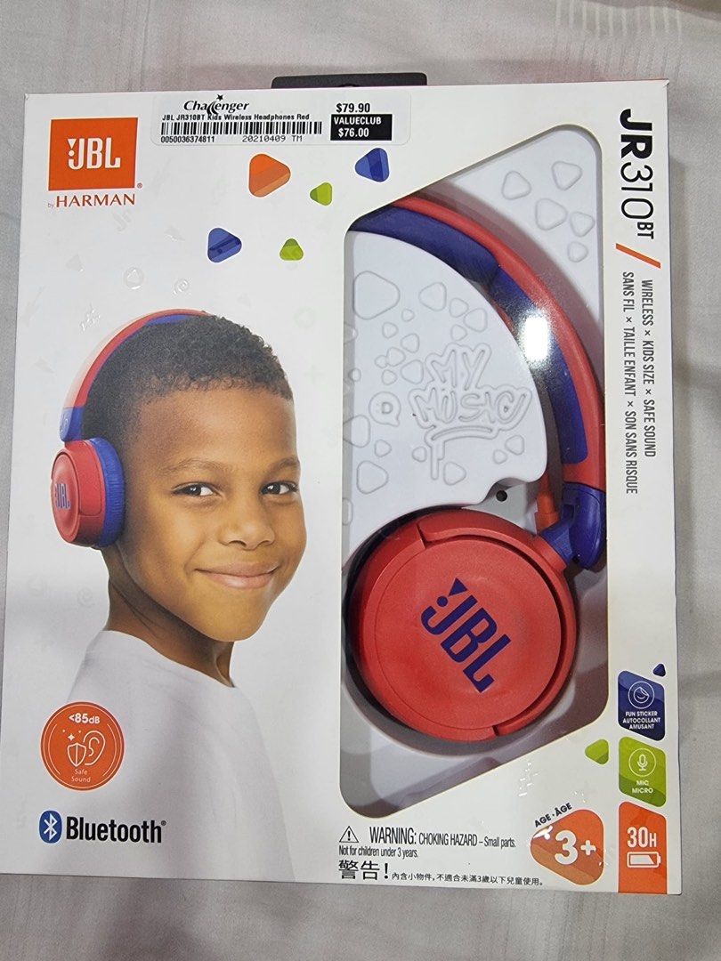 JBL JR310 Bluetooth Wireless Headphones for Kids, Audio, Headphones