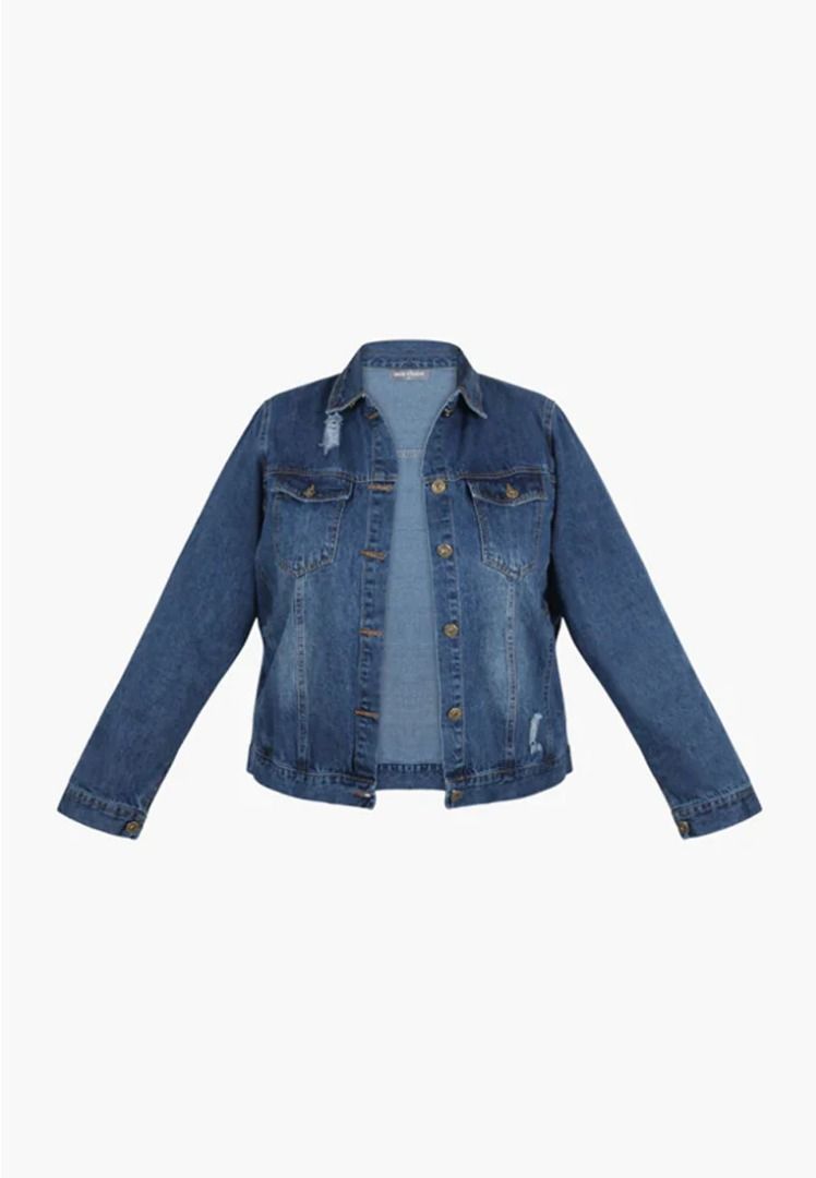 Cheap plus size outlet blue jean jacket
