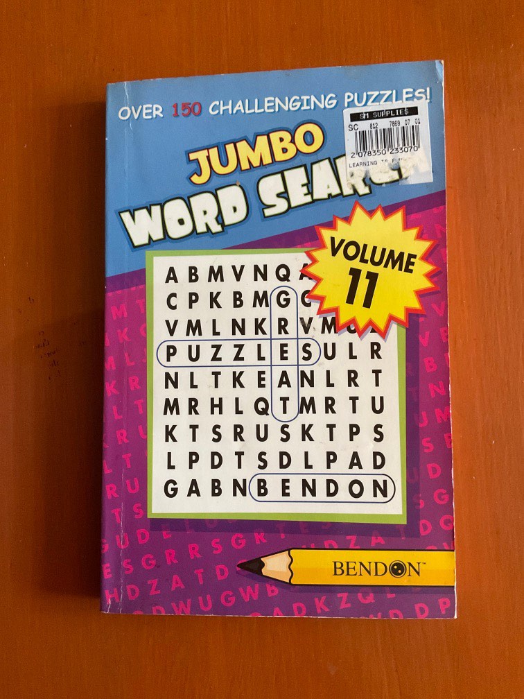 Jumbo word search puzzle book on Carousell