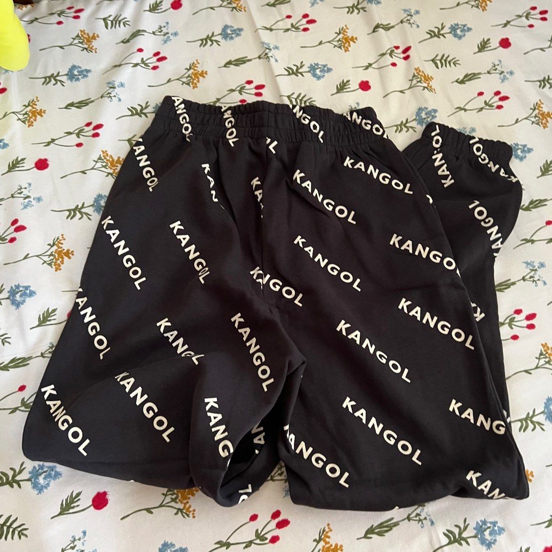 Kangol x H M black printed joggers Men s Fashion Bottoms