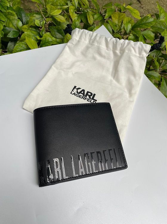 Buy Karl Lagerfeld Men Black KL Monogram Leather Bi-Fold Wallet