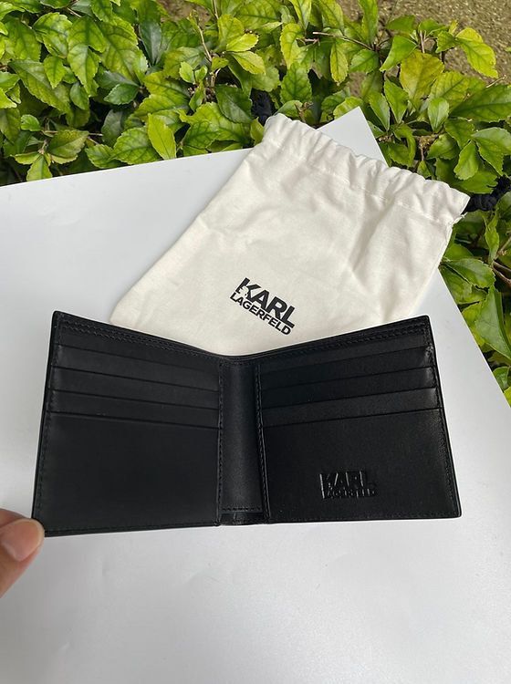 Buy Karl Lagerfeld Men Black KL Monogram Leather Bi-Fold Wallet