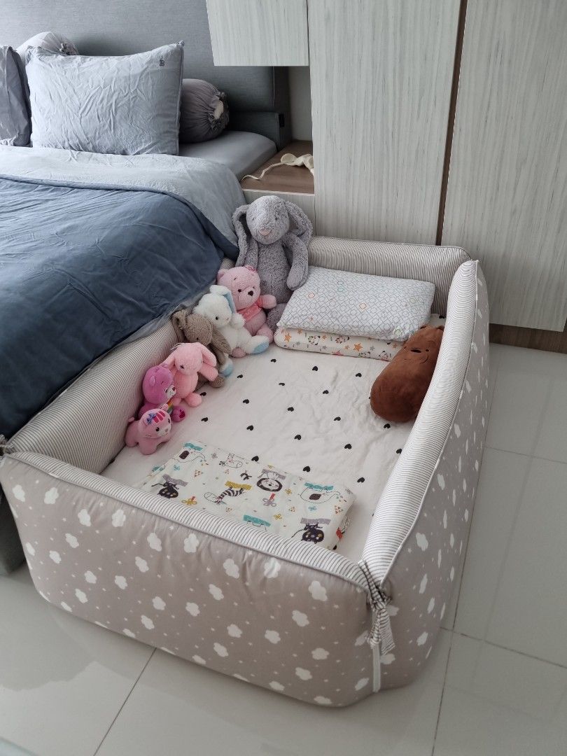 Korea Bumper bed+5cm thick Latex mattress, Babies & Kids, Baby Nursery