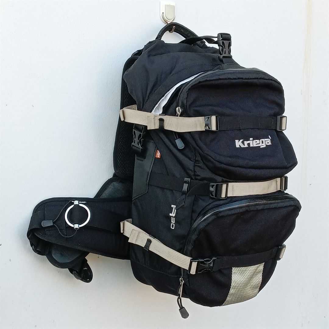 Kriega r30 backpack motor Ransel waterproof, Fesyen Pria, Tas & Dompet