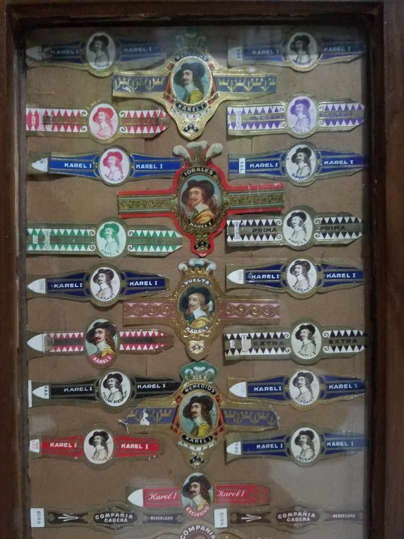 Label Cerutu Jadul 36 Helai Dalam Bingkai Jati on Carousell