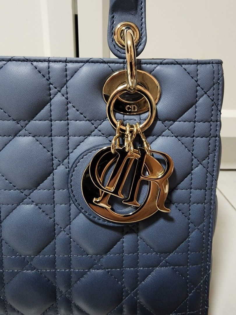 Christian Dior Ombrè Medium Lady Dior Bag  Blue Handle Bags Handbags   CHR267121  The RealReal