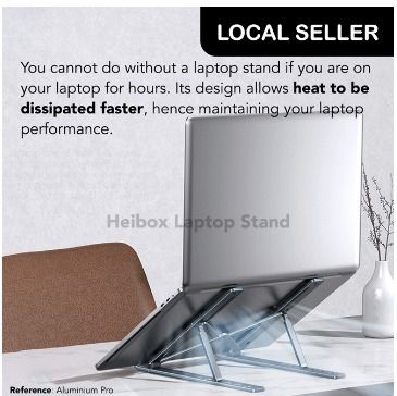 Laptop Stand Aluminium Metal ABS Ergonomic for Notebook Adjustable ...