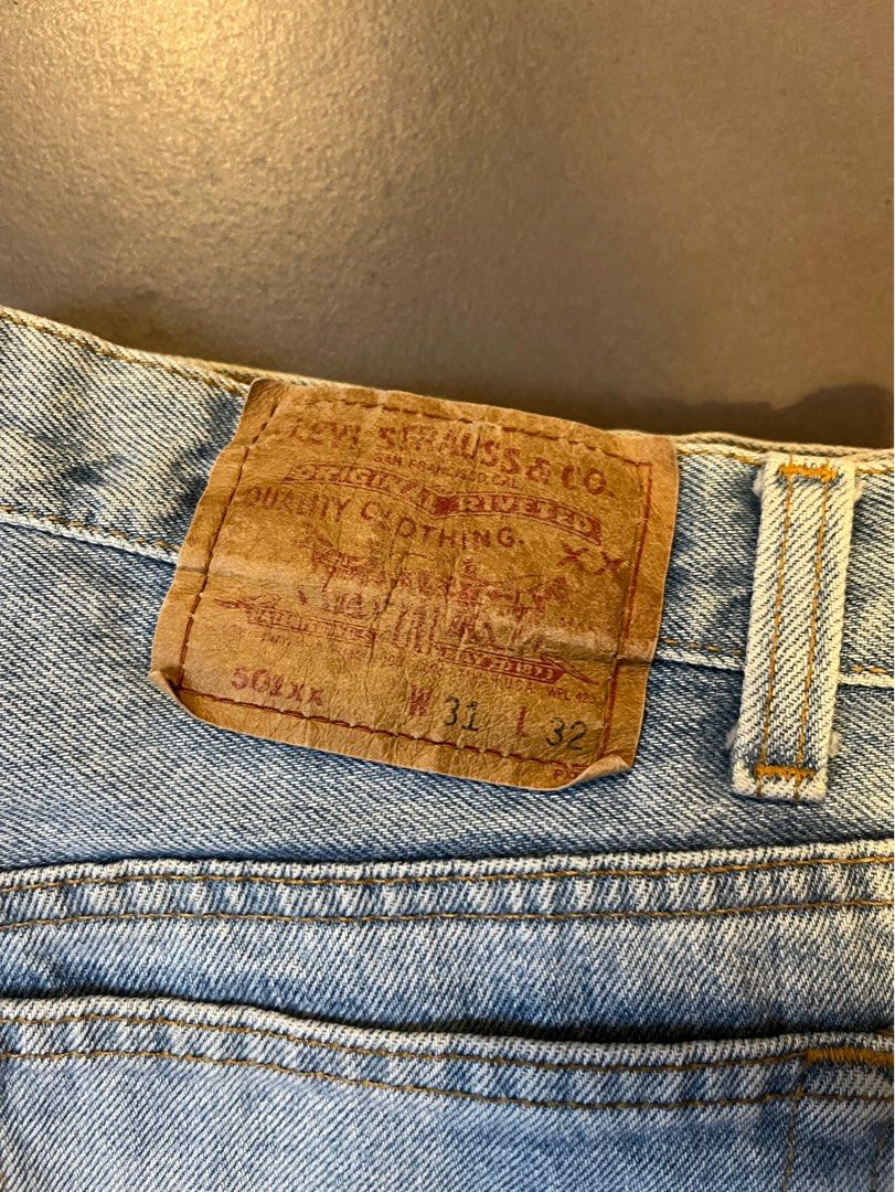 Levis 501xx made in usa sz w31 washed button fly, Men's Fashion