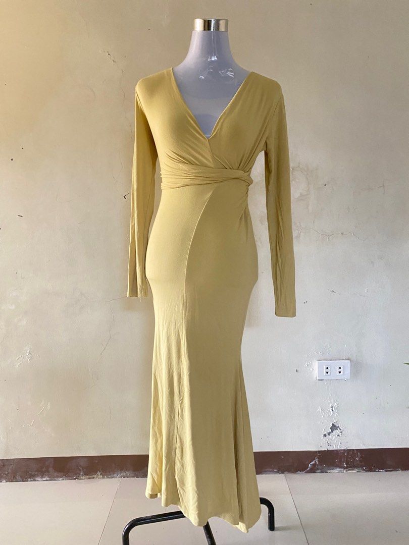 Light Mustard/Yellow Long Dress on Carousell