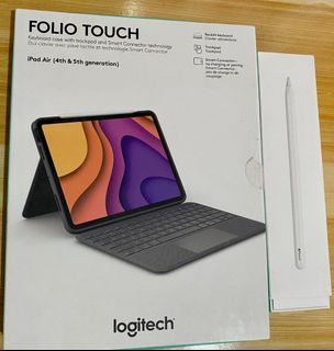 Logitech Wireless Keyboard with touch pad, Apple pen 2nd gen, Air Pods pro bundle