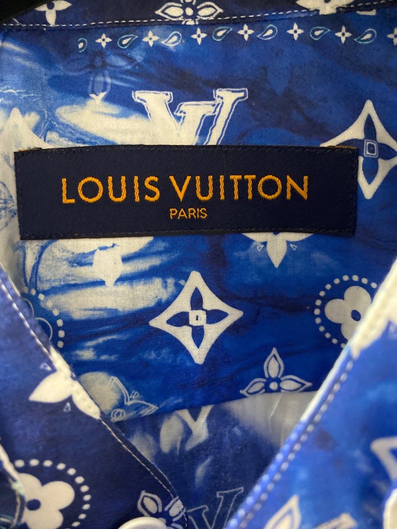 Louis Vuitton Monogram Shibori Short-sleeved Shirt Yellow Green. Size 3L