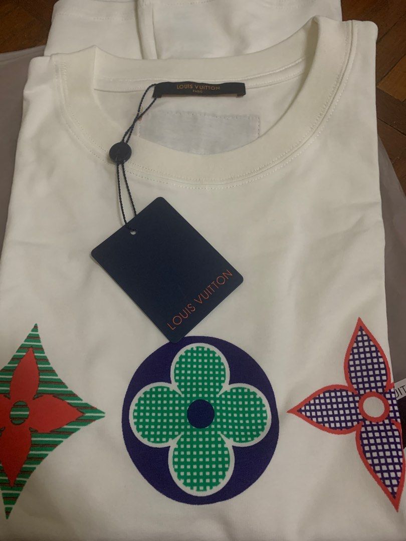Louis Vuitton Three Flower T-Shirt, Men's Fashion, Tops & Sets