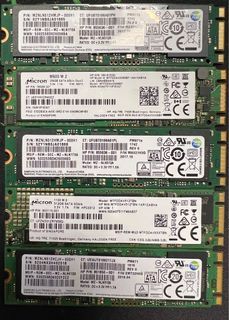 M.2 2280 SATA SSD - 512 GB - MIX MOSTLY MICRON WITH SOME SANDISK, SAMSUNG, TOSHIBA, LITEON