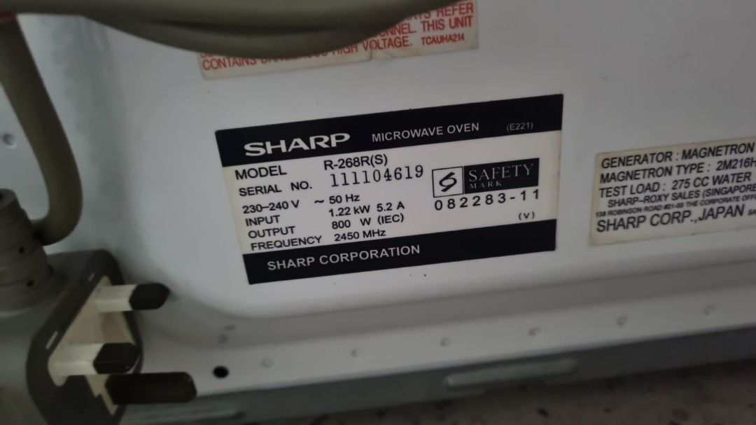 Malfunction SHARP MICROWAVE OVEN, TV & Home Appliances, Kitchen