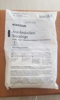McKesson Anti-embolism Stocking Thigh High Medium / Regular White