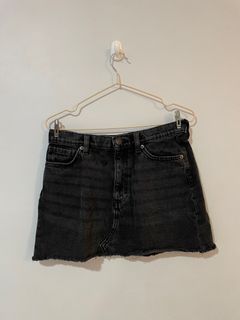 Monki Black Denim Skirt